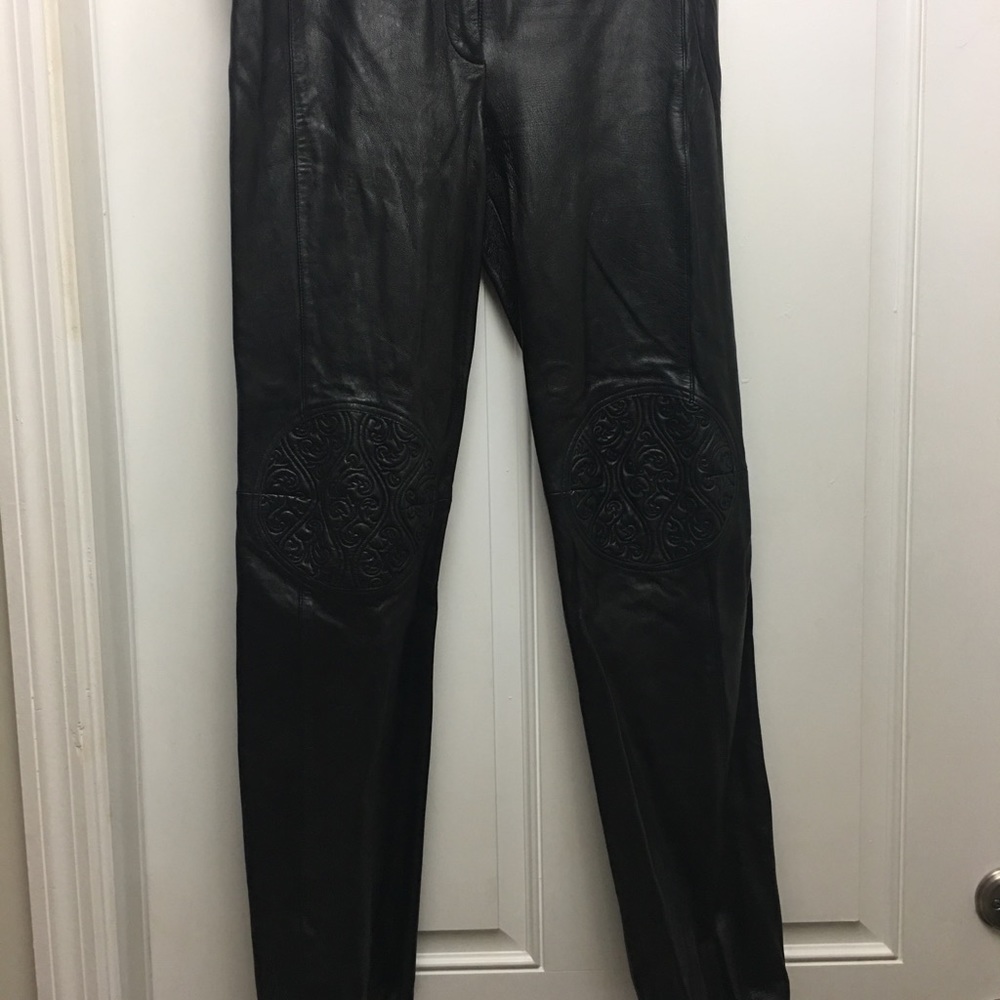 Embossed Leather pants with lining - Picture 3 of 4